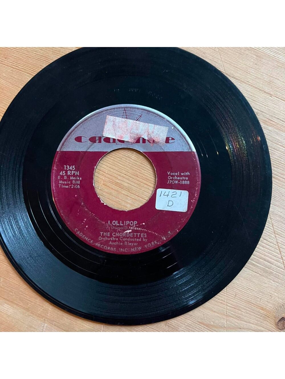 The Chordettes - Lollipop/Baby Come-A Back-A 45rpm VG+ R06